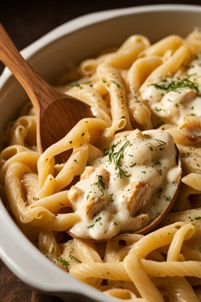 Creamy Garlic Parmesan Chicken Pasta Bake