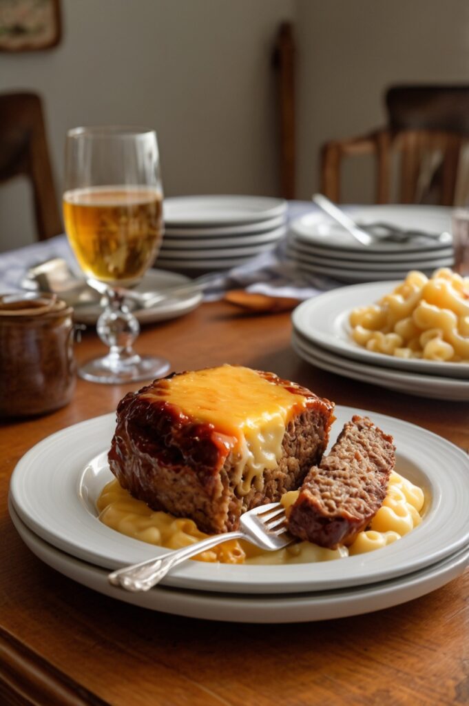 Mac and Cheese Stuffed Meatloa