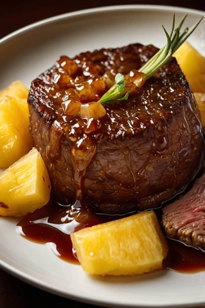 Sticky Pineapple Brown Sugar Glazed Beef