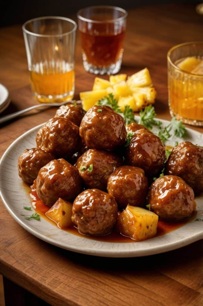 Slow Cooker Pineapple Barbecue Meatballs – Sweet & Tangy Party Favorite