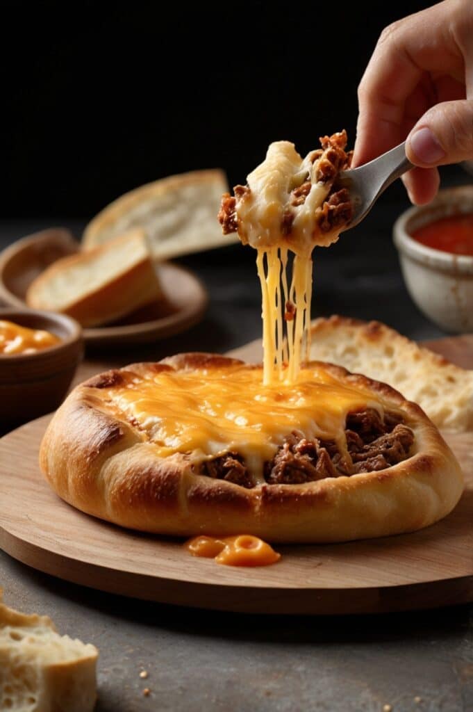 Cheesy Beef Stromboli