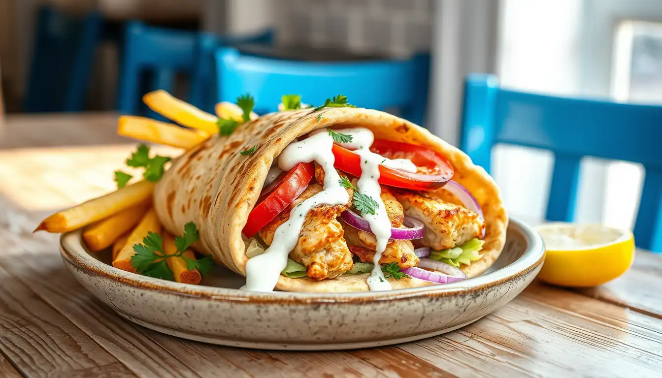 Authentic Greek Chicken Gyros with Tzatziki Recipe