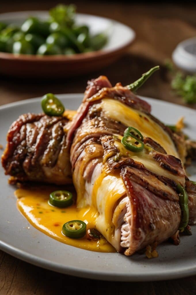 Beef Wrapped Jalapeño Popper Chicken