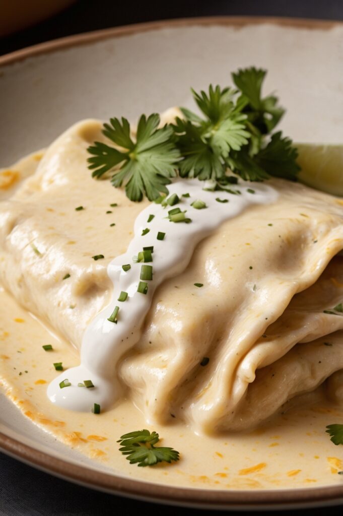 Creamy White Chicken Enchiladas