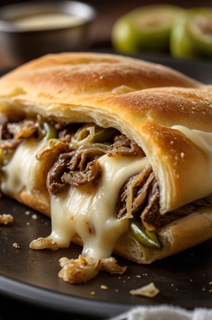Cheesy & Flavorful Philly Cheese Steak Stromboli Recipe