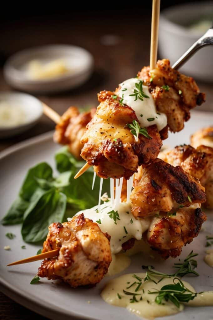 Juicy Garlic Parmesan Chicken Skewers Recipe