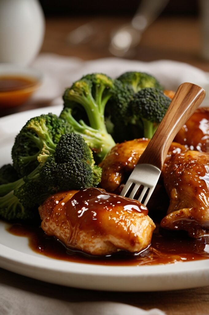 Savory Bourbon Chicken with Broccoli