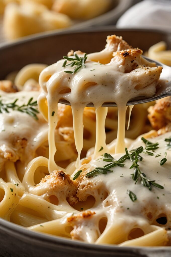 Cheesy Chicken Alfredo Pasta Bake Recipe
