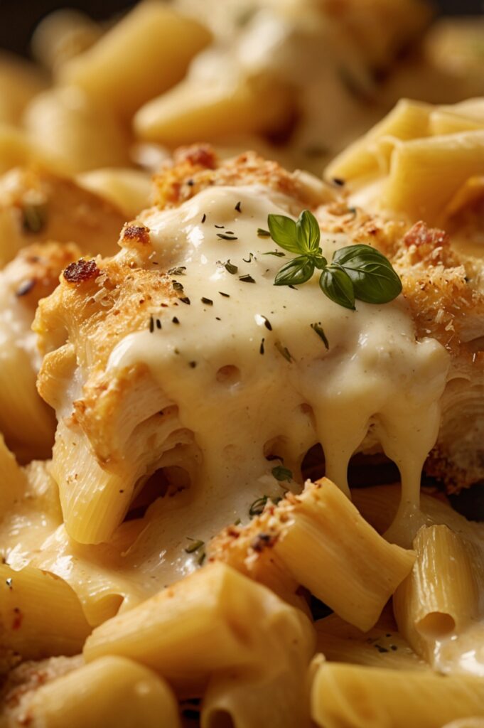 Garlic Parmesan Chicken Pasta Bake