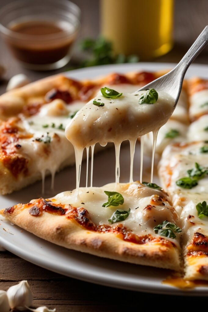 Savory Roasted Garlic White Chicken Pizza
