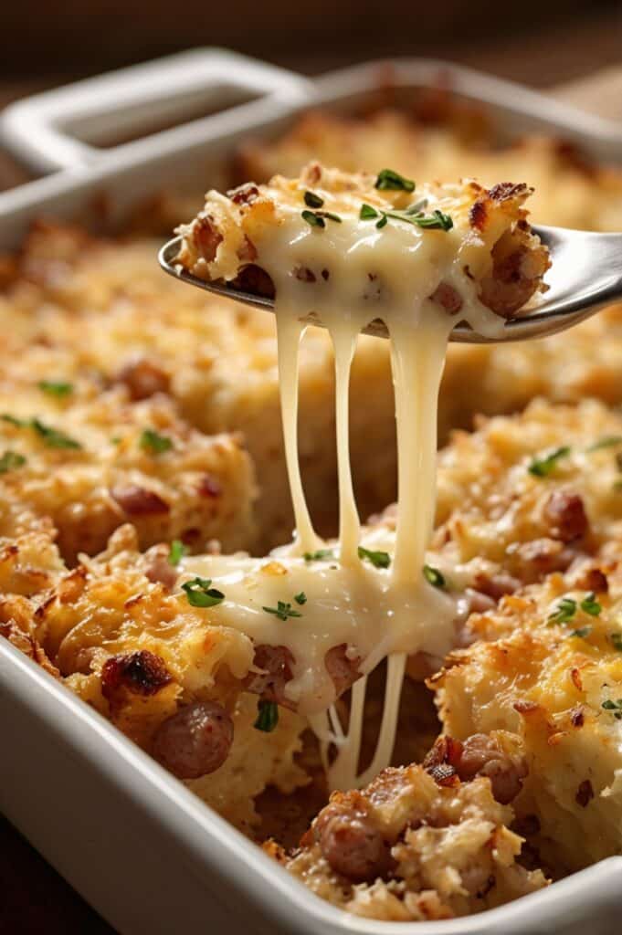 Cheesy Sausage Hash Brown Casserole Recipe