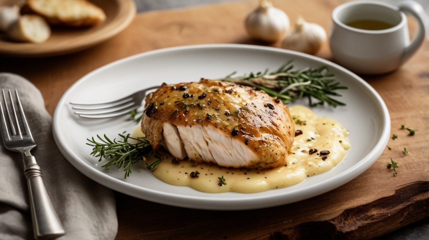 Cheesy Garlic Butter Mushroom Stuffed Chicken