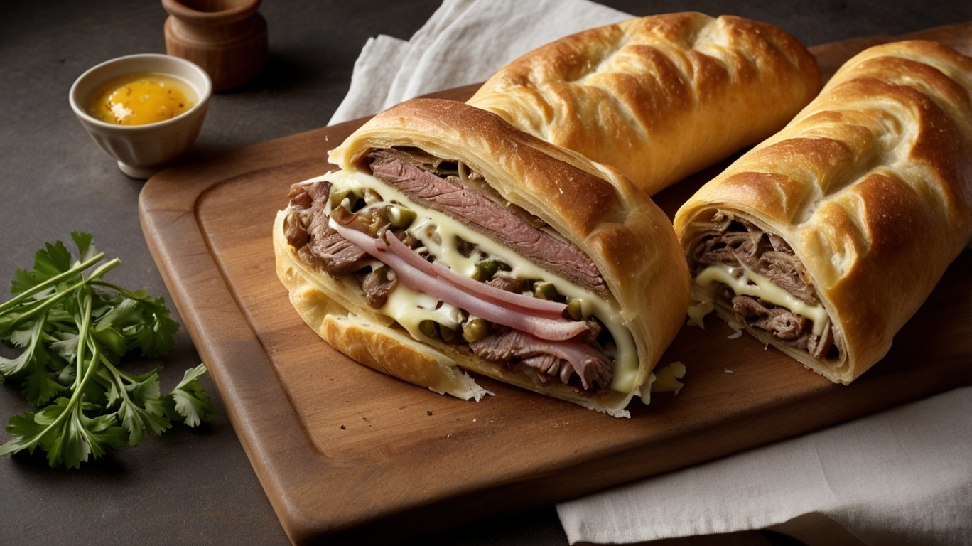 Cheesy & Flavorful Philly Cheese Steak Stromboli Recipe
