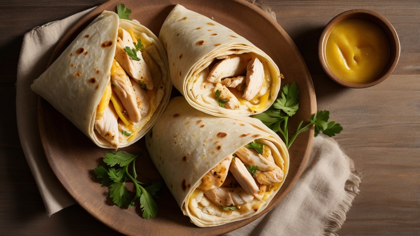 Cheesy Garlic Chicken Wraps Recipe
