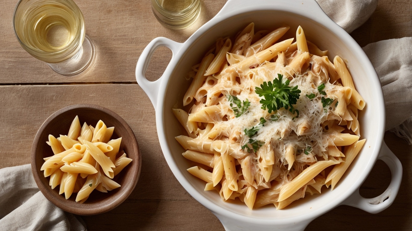 Cheesy Chicken Alfredo Pasta Bake Recipe
