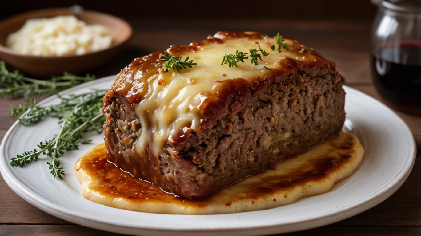 Slow-Cooked French Onion Meatloaf with Swiss Cheese