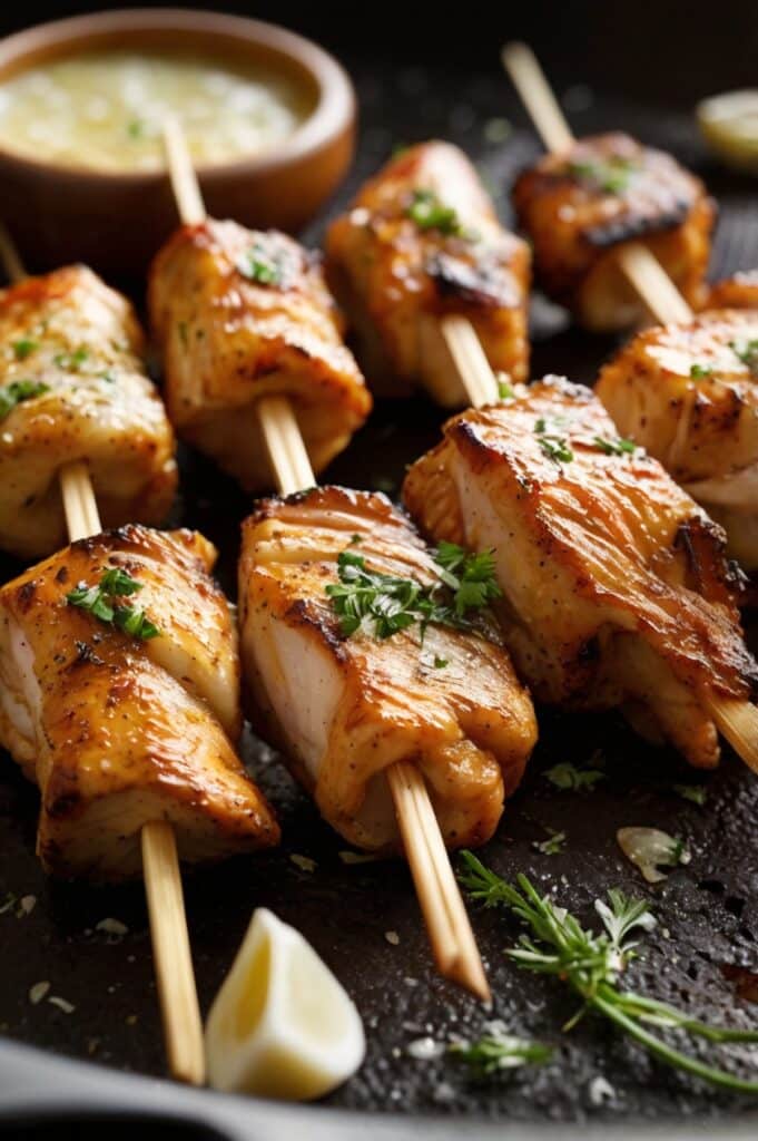 Juicy Garlic Parmesan Chicken Skewers Recipe