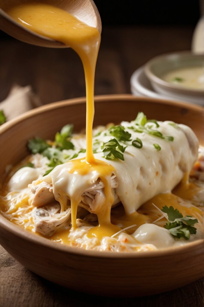 Creamy White Chicken Enchiladas