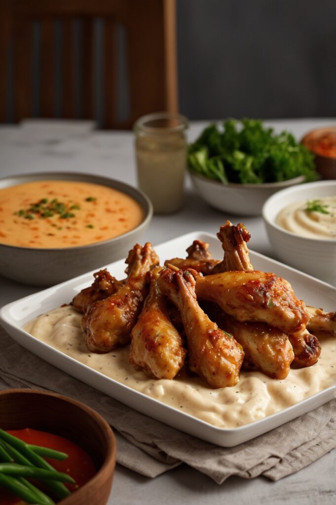 Creamy Alfredo Chicken Wings with a Spicy Twist