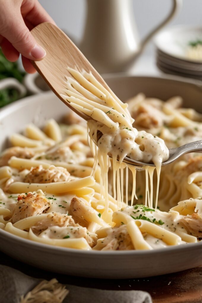 Cheesy Chicken Alfredo Pasta Bake Recipe