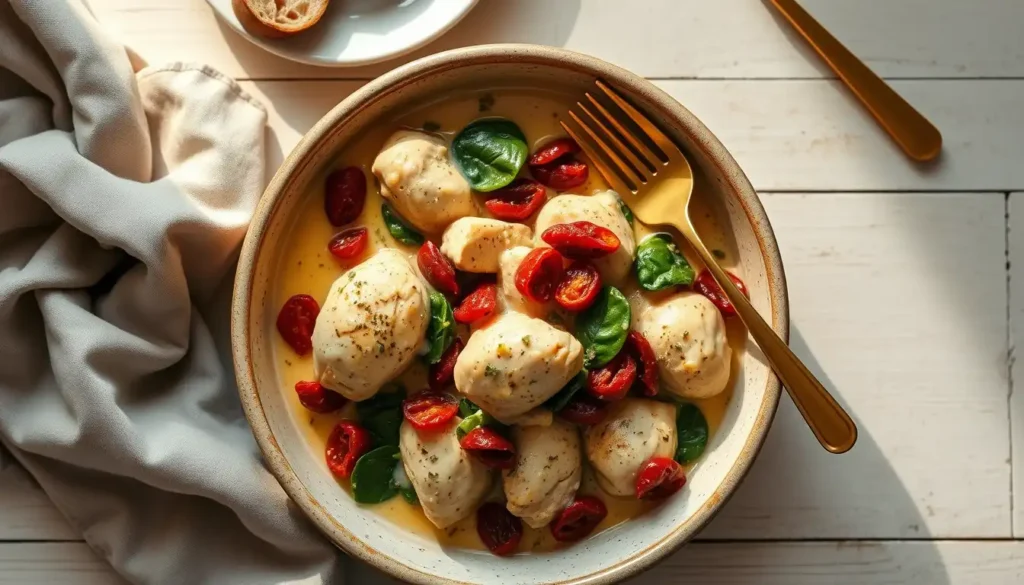 Creamy Crockpot Tuscan Chicken