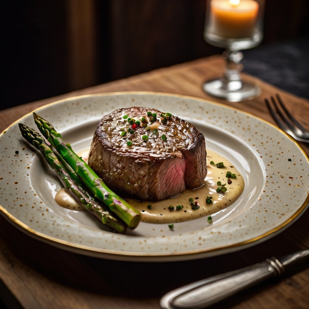 Filet Mignon with Creamy Peppercorn Sauce