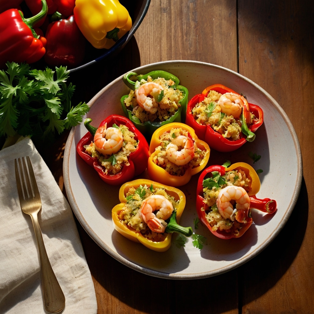 Crab and Shrimp Stuffed Bell Peppers