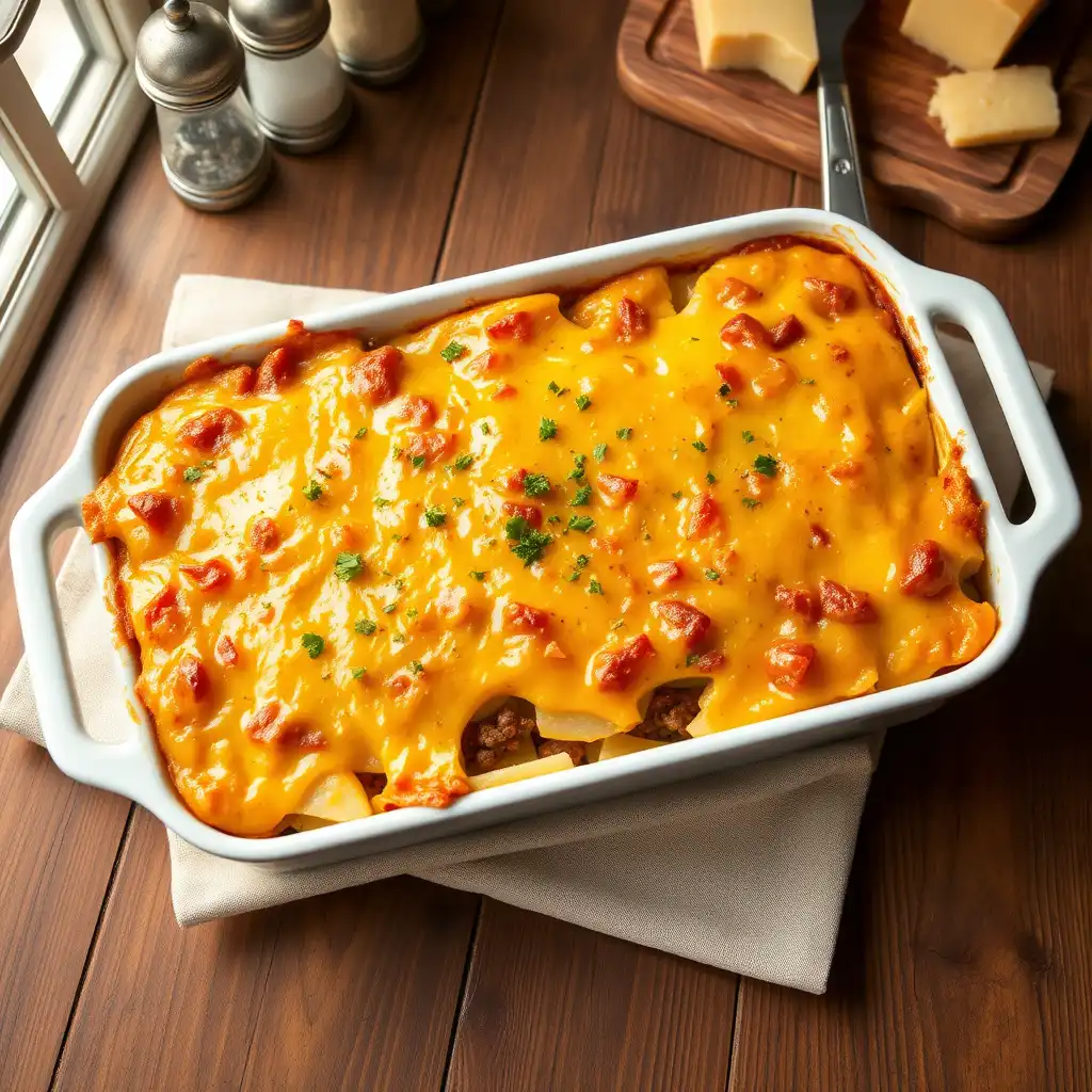 Cheesy Ground Beef and Potato Casserole