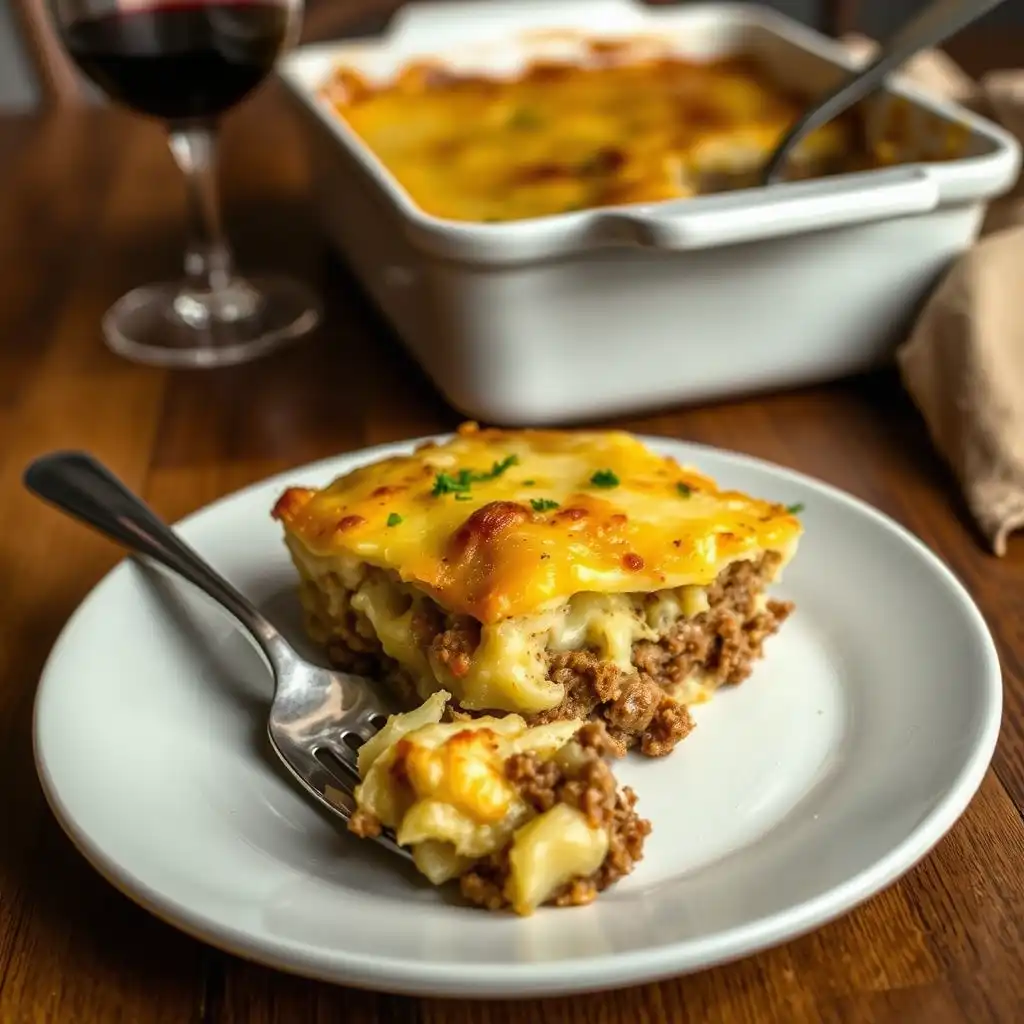 Cheesy Ground Beef and Potato Casserole