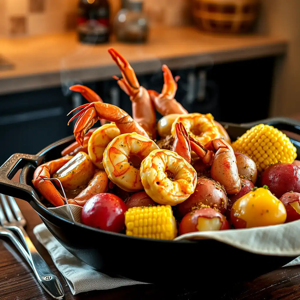 Flavorful Cajun Garlic Seafood Boil