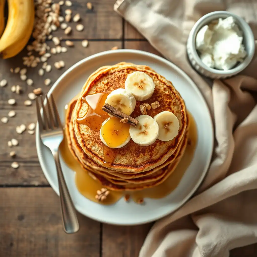 Cottage Cheese Banana Oatmeal Protein Pancakes