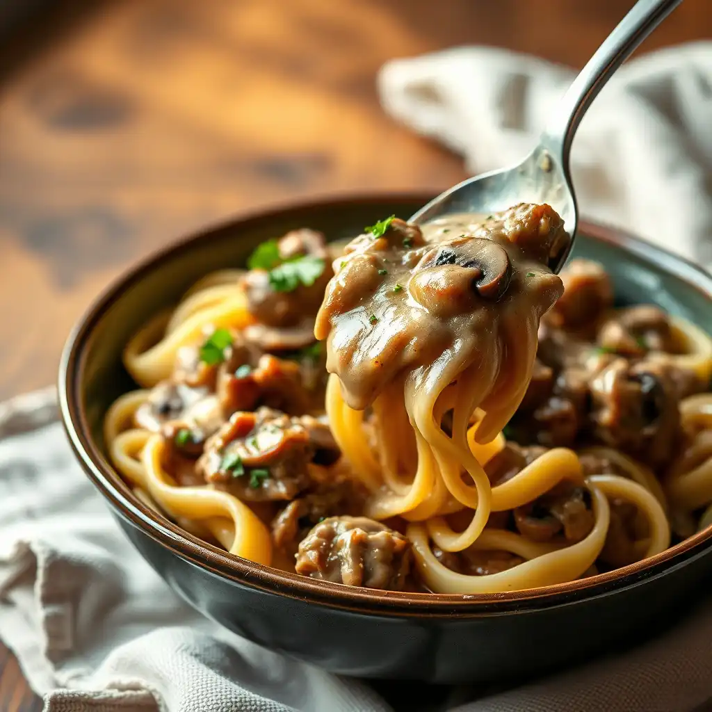 Slow Cooker Beef Stroganoff