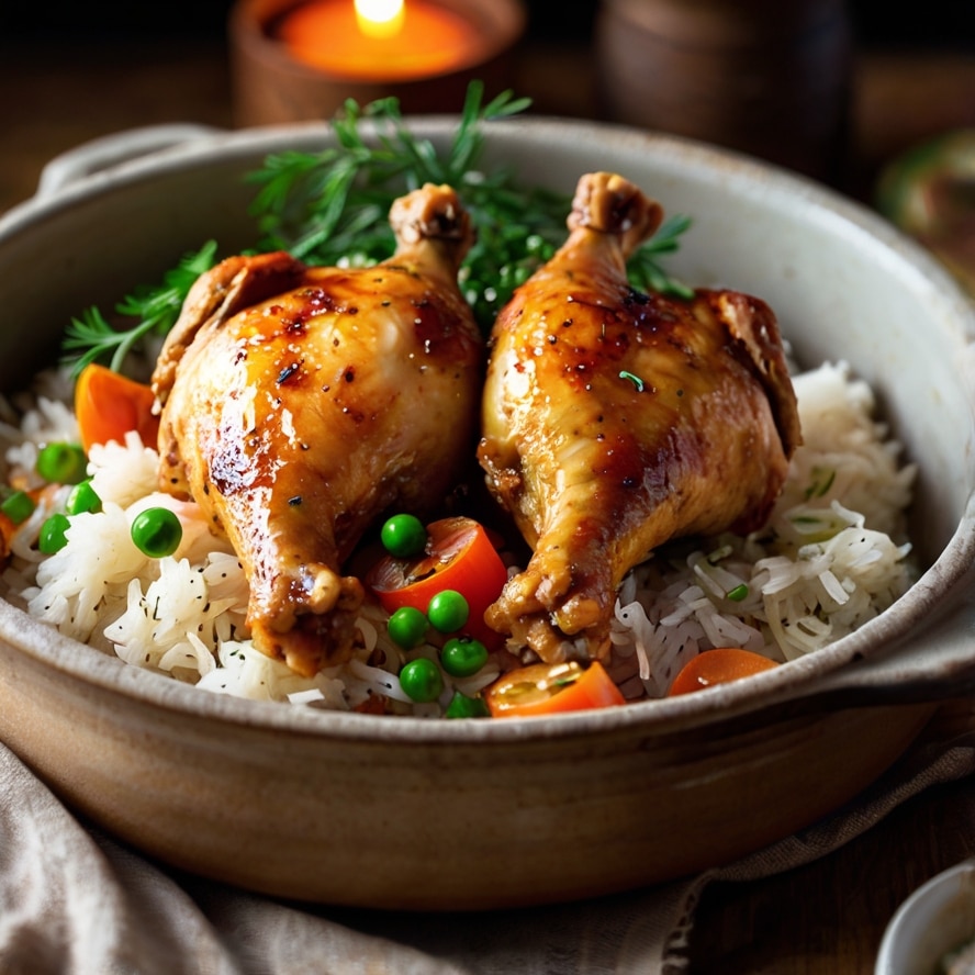 Baked Chicken Legs & Rice