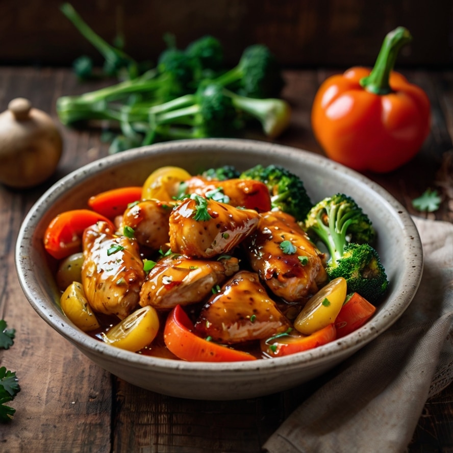 Honey Garlic Chicken with Veggies (Slow Cooker)