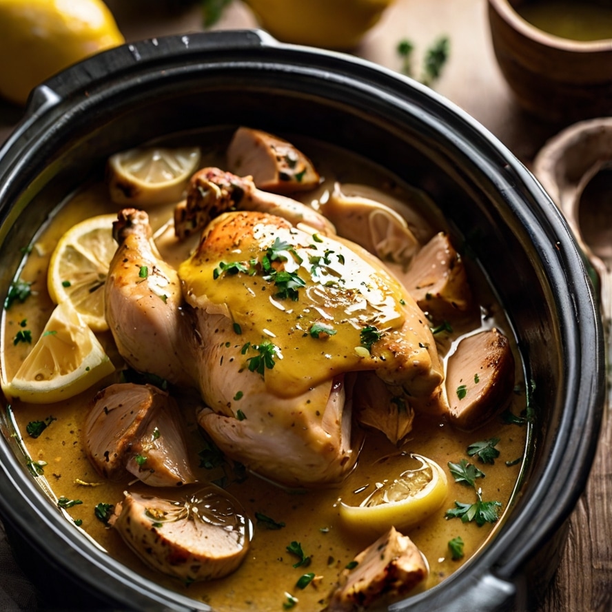 Crockpot Lemon Garlic Butter Chicken
