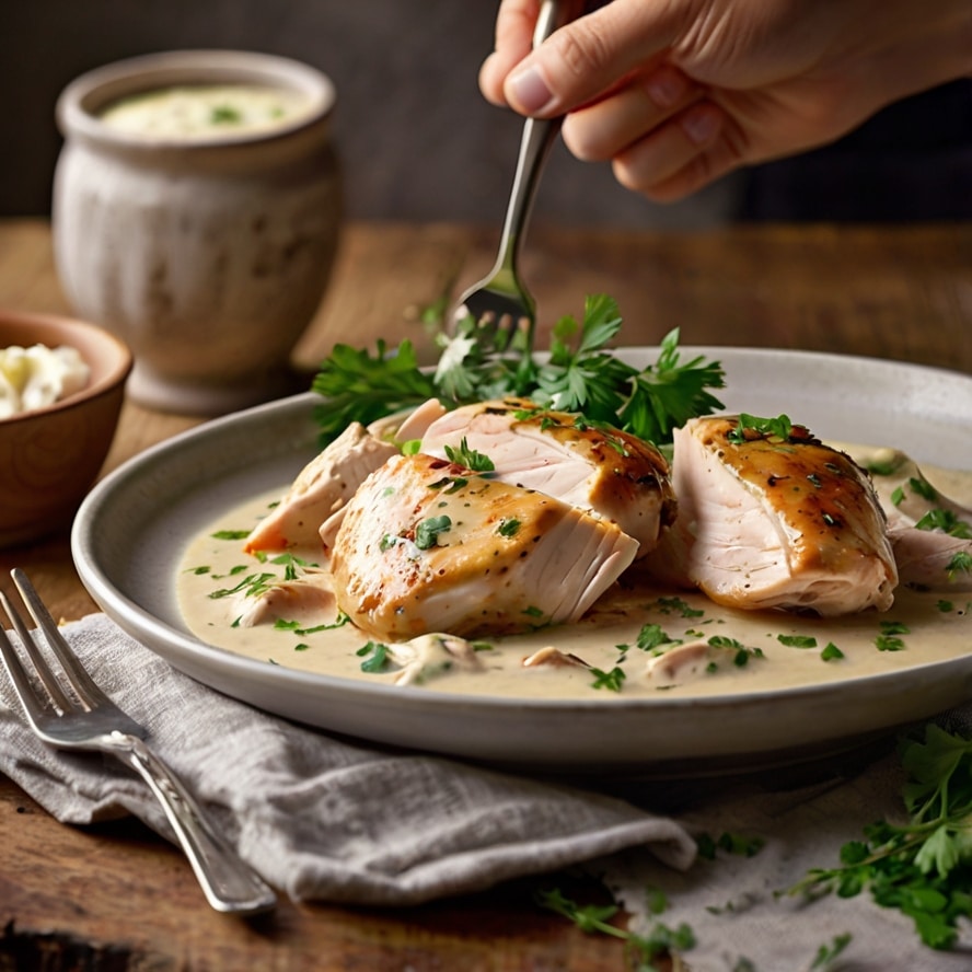 Easy 4-Ingredient Ranch Chicken (Crockpot)