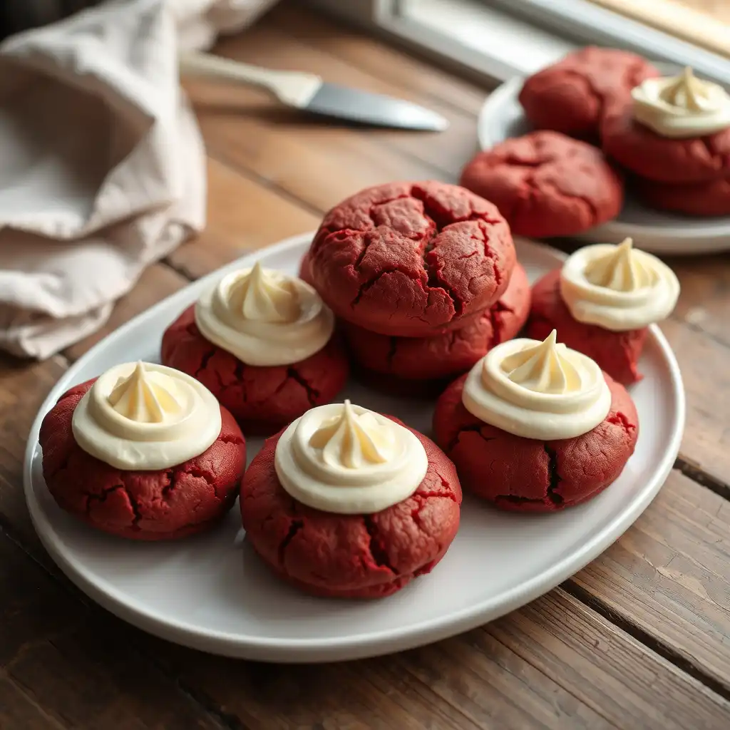 Red Velvet Cookies with Cream Cheese Frosting