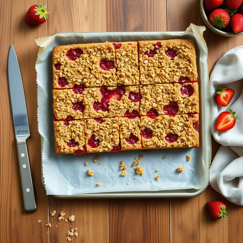 Strawberry Oatmeal Crumble Bars