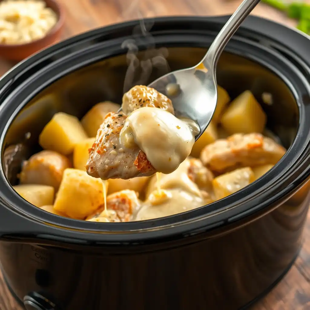Garlic Parmesan Chicken & Potatoes (Crockpot)