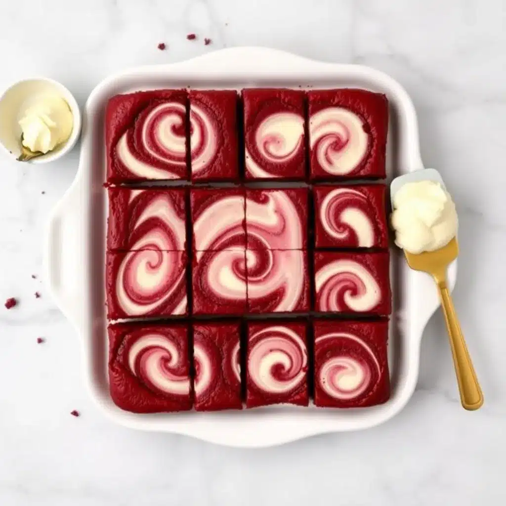 Red Velvet Brownies with Cheesecake Swirl