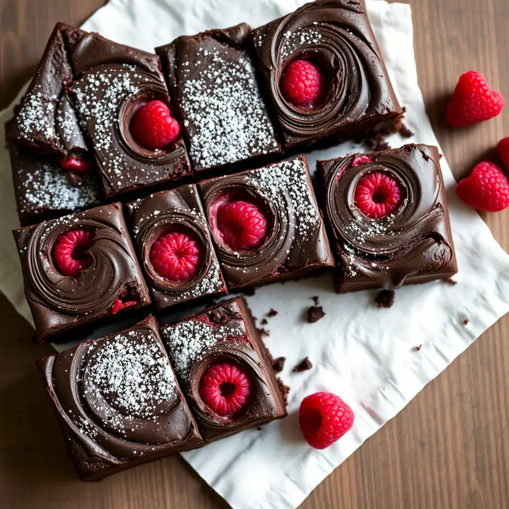 Chewy Raspberry Brownies