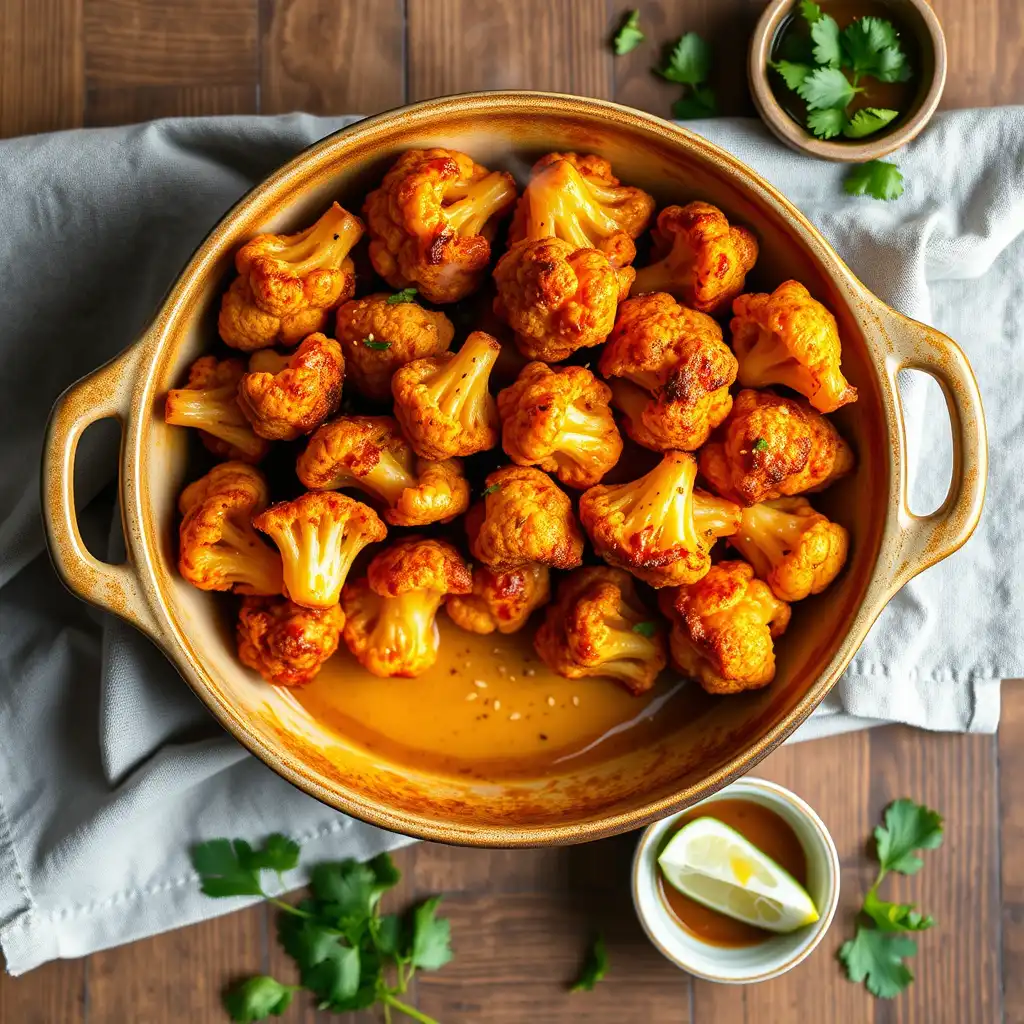 Sweet and Spicy Baked Cauliflower