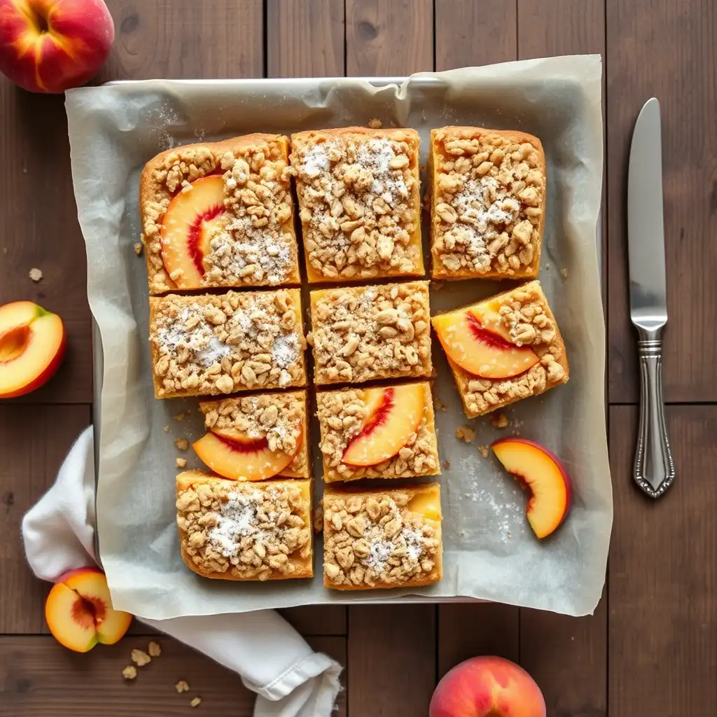 Peaches and Cream Crumble Bars