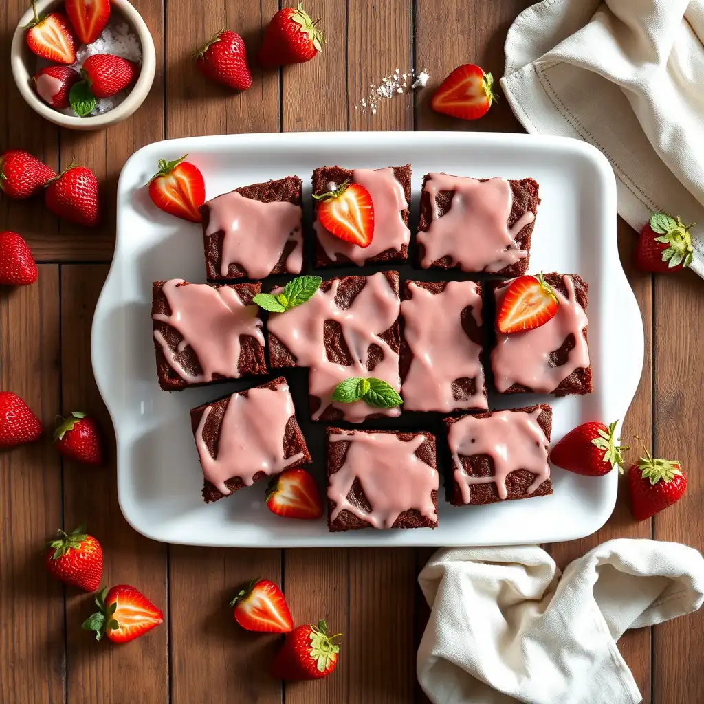 Delicious Strawberry Brownies: Sweet & Chewy Treat!