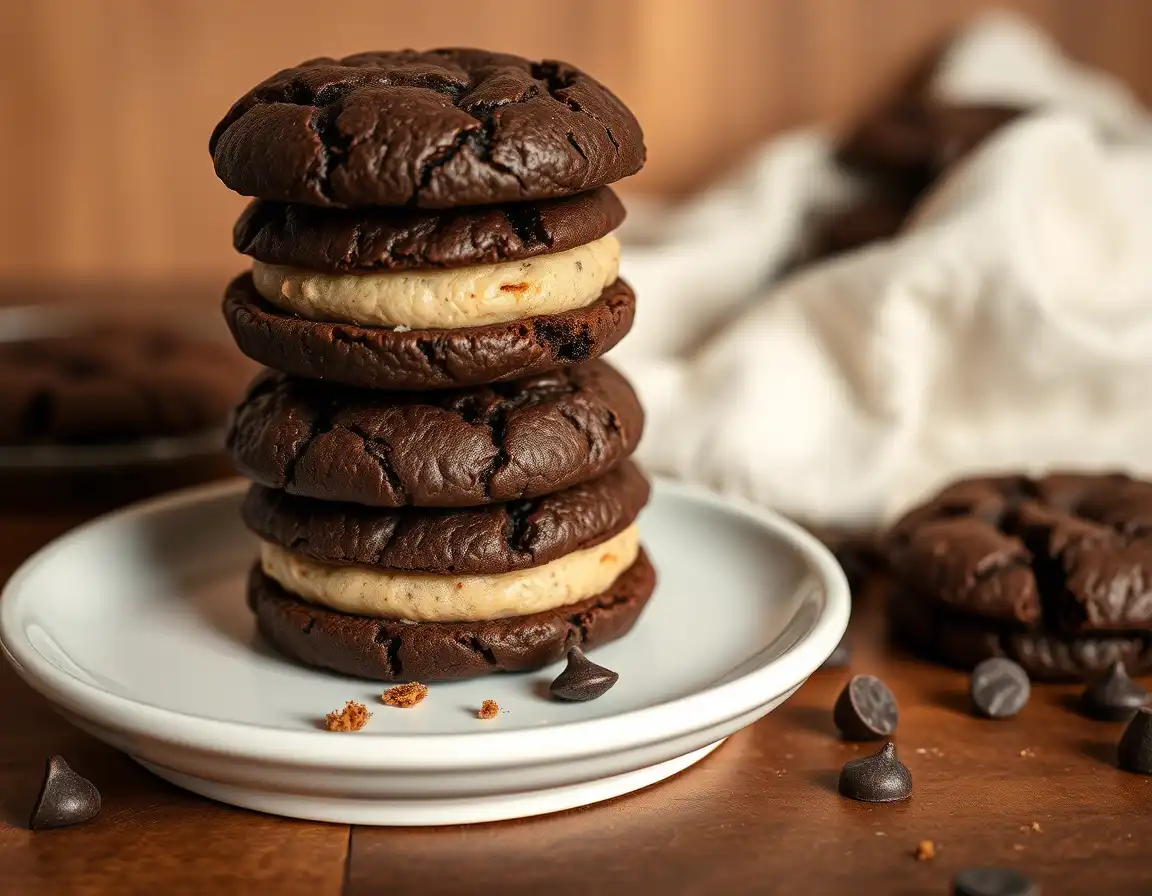 Brownie Cookie Dough Sandwich Cookies