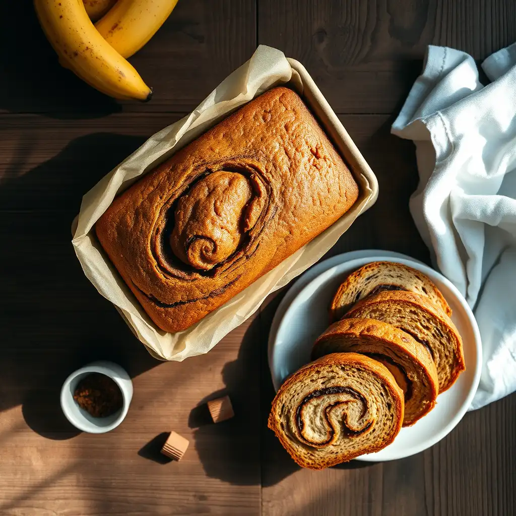 Cinnamon Swirl Banana Bread in One Bowl