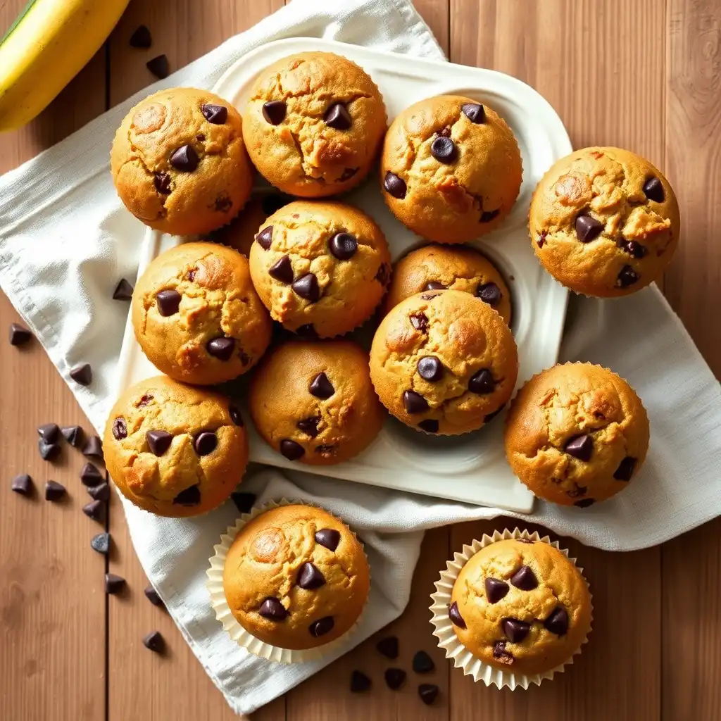 Easy Chocolate Chip Banana Zucchini Muffins Recipe