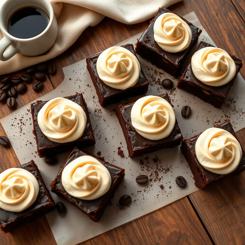 Mocha Brownies with Café Latte Frosting