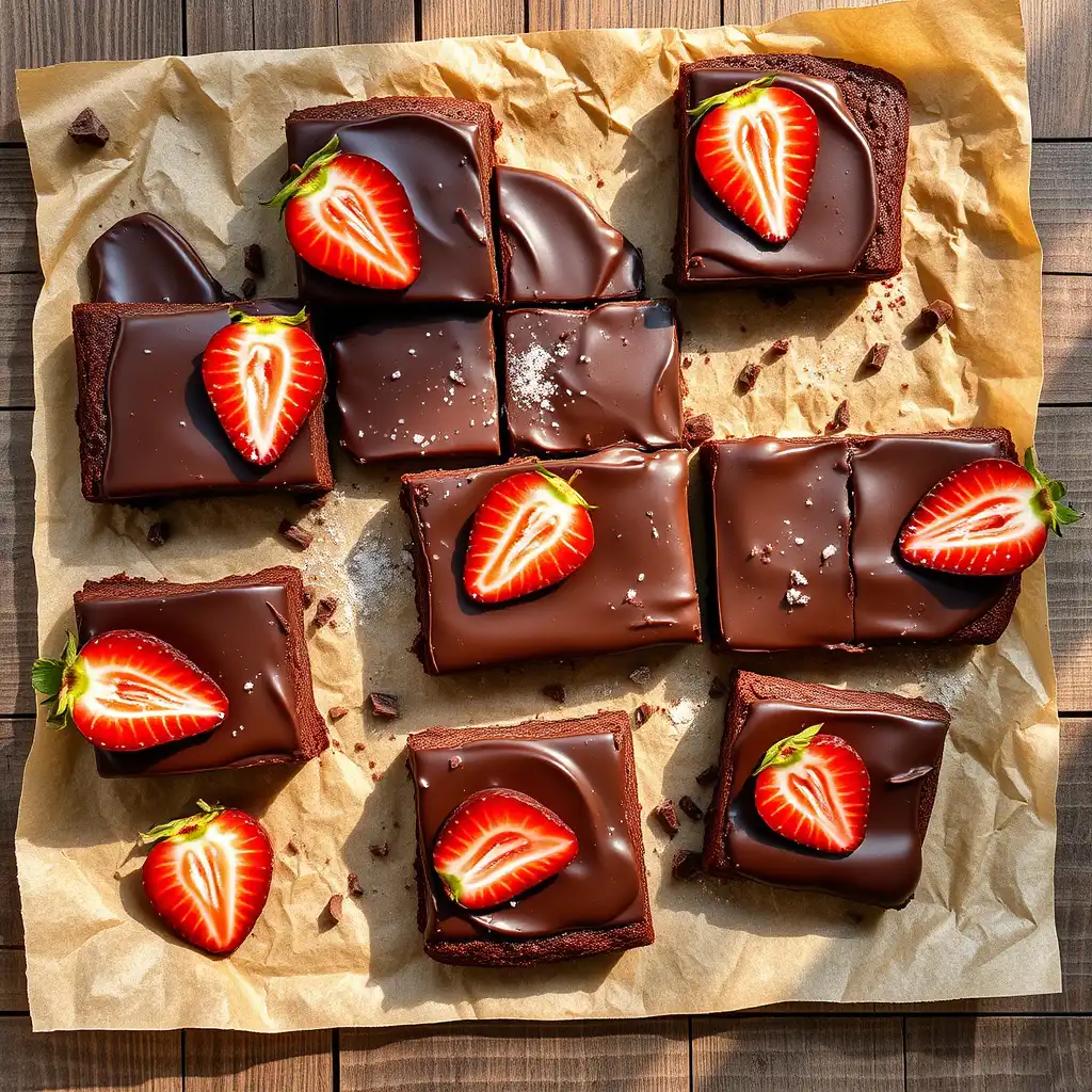 Chocolate Covered Strawberry Brownies