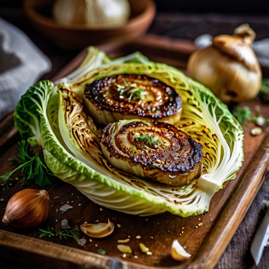 Easy and Flavorful Roasted Garlic Cabbage Steaks